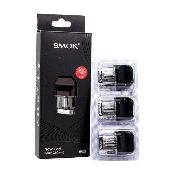 SMOK NOVO Refillable Pod Cartridge (Pack of 3) Mesh Coil Pod 0.8ohm with Packaging