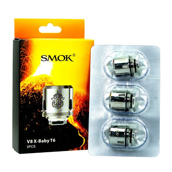 SMOK TFV8 X-Baby Beast Brother - Replacement Coils (Pack of 3) X Baby T6 Sextuple 0.2ohm