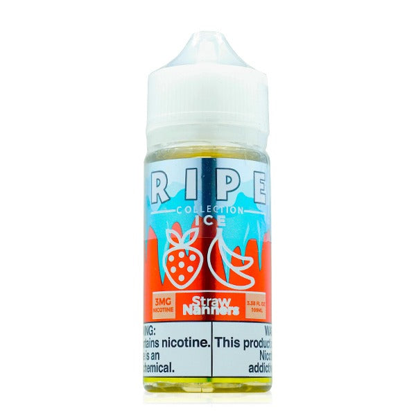 Straw Nanners On ICE by Vape 100 Ripe Collection 100ml Bottle