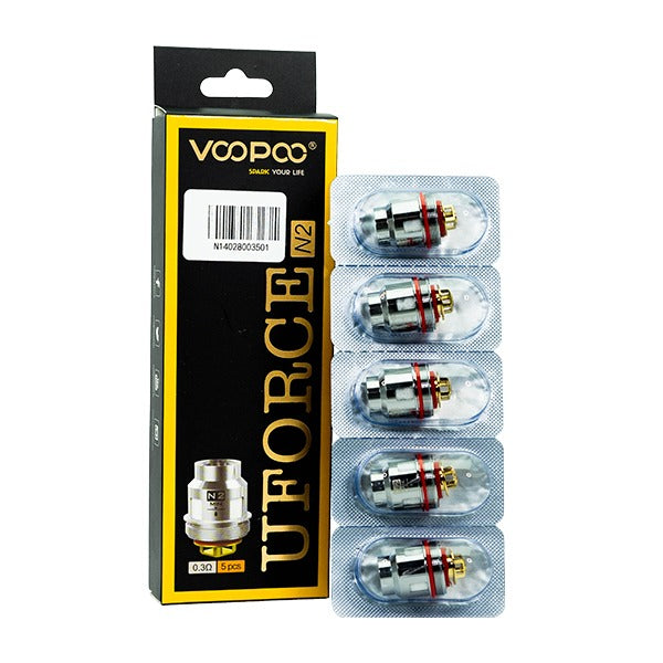 VooPoo UFORCE Replacement Coils (Pack of 5) N2 0.3ohm Dual Mesh
