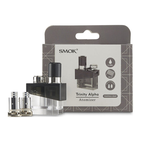 SMOK Trinity Alpha Replacement Pod Set stainless steel with packaging