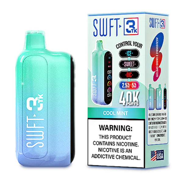 SWFT 3TK Nic + Sweet + Ice Control Disposable Cool Mint with packaging