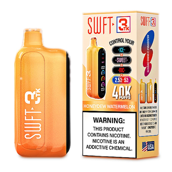 SWFT 3TK Nic + Sweet + Ice Control Disposable Honeydew Watermelon with packaging