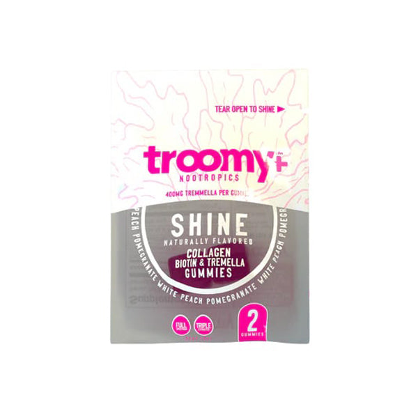 TROOMY NOOTROPICS Mushroom Gummies 800mg 2-Pack | 15pc Gravity Feeder Display white peach pomegranate