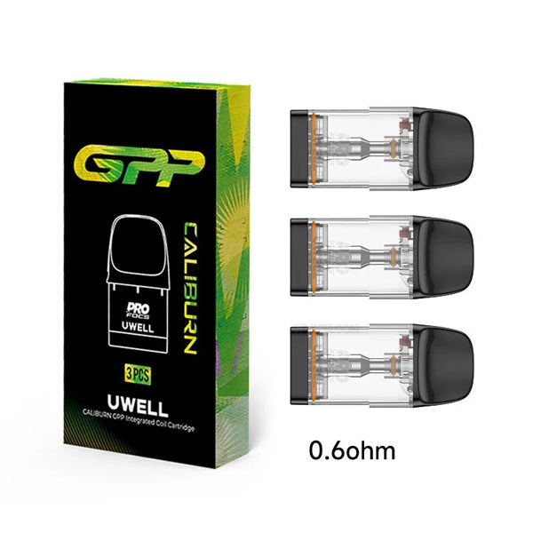 Uwell Caliburn GPP Replacement Pods 0.6ohm with packaging