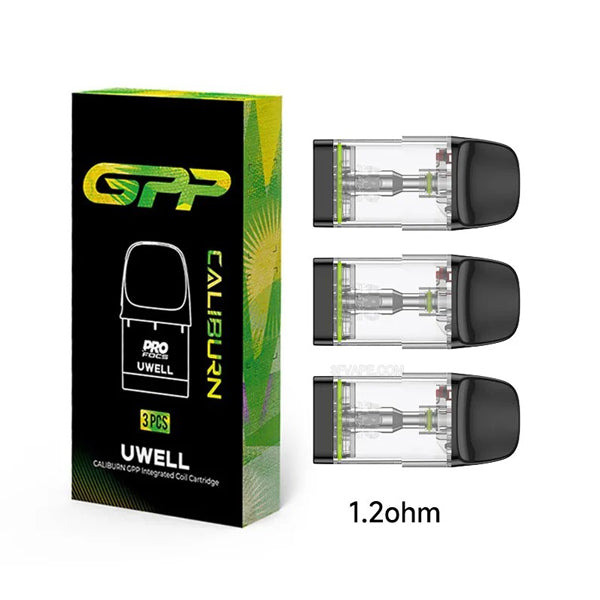 Uwell Caliburn GPP Replacement Pods 1.2ohm with with packaging
