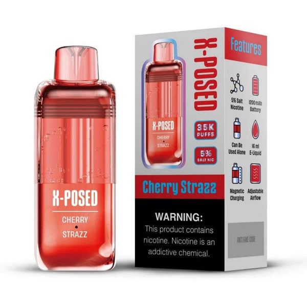 X-Posed Disposable cherry strazz with packaging