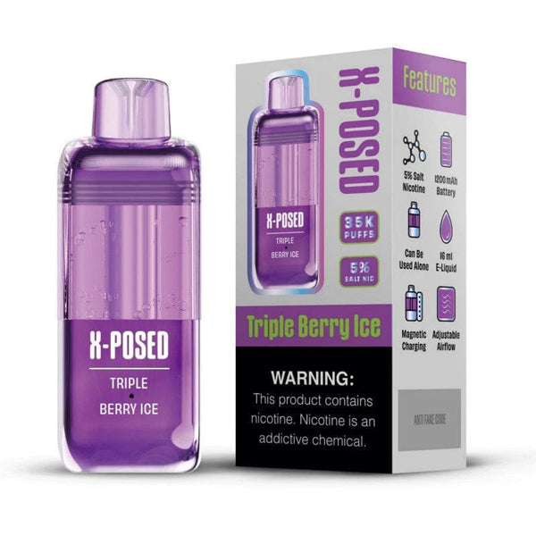 X-Posed Disposable triple berry ice with packaging