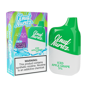 Cloud Nurdz Disposable | 4500 Puffs | 12ml Iced Apple Grape 5% with Packaging