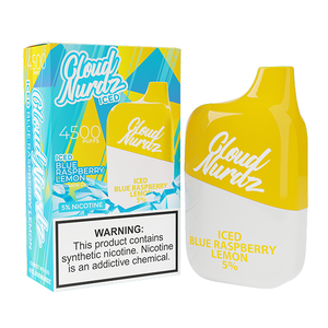 Cloud Nurdz Disposable | 4500 Puffs | 12ml Iced Blue Raspberry Lemon 5% with Packaging