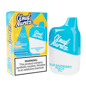 Cloud Nurdz Disposable | 4500 Puffs | 12ml Blue Raspberry Peach	5% with Packaging