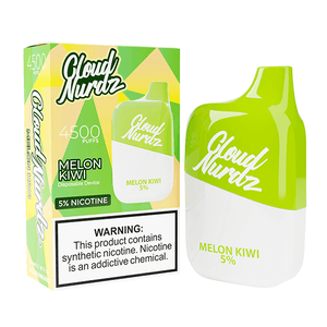 Cloud Nurdz Disposable | 4500 Puffs | 12ml Melon Kiwi 5% with Packaging