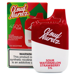 Cloud Nurdz Disposable | 4500 Puffs | 12ml Sour Watermelon Strawberry 5% with Packaging