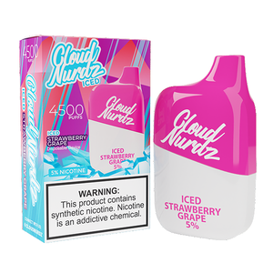 Cloud Nurdz Disposable | 4500 Puffs | 12ml Iced Strawberry Grape 5% with Packaging