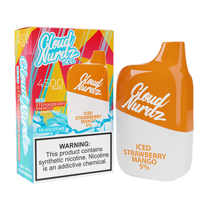 Cloud Nurdz Disposable | 4500 Puffs | 12ml Iced Strawberry Mango 5% with Packaging