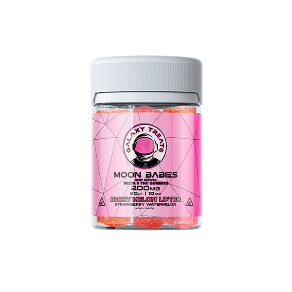 Galaxy Treats Moon Babies Gummies | 20 Per Bottle Delta 8/THC-O/HHC/Delta 9 Berry Melon Lifter
