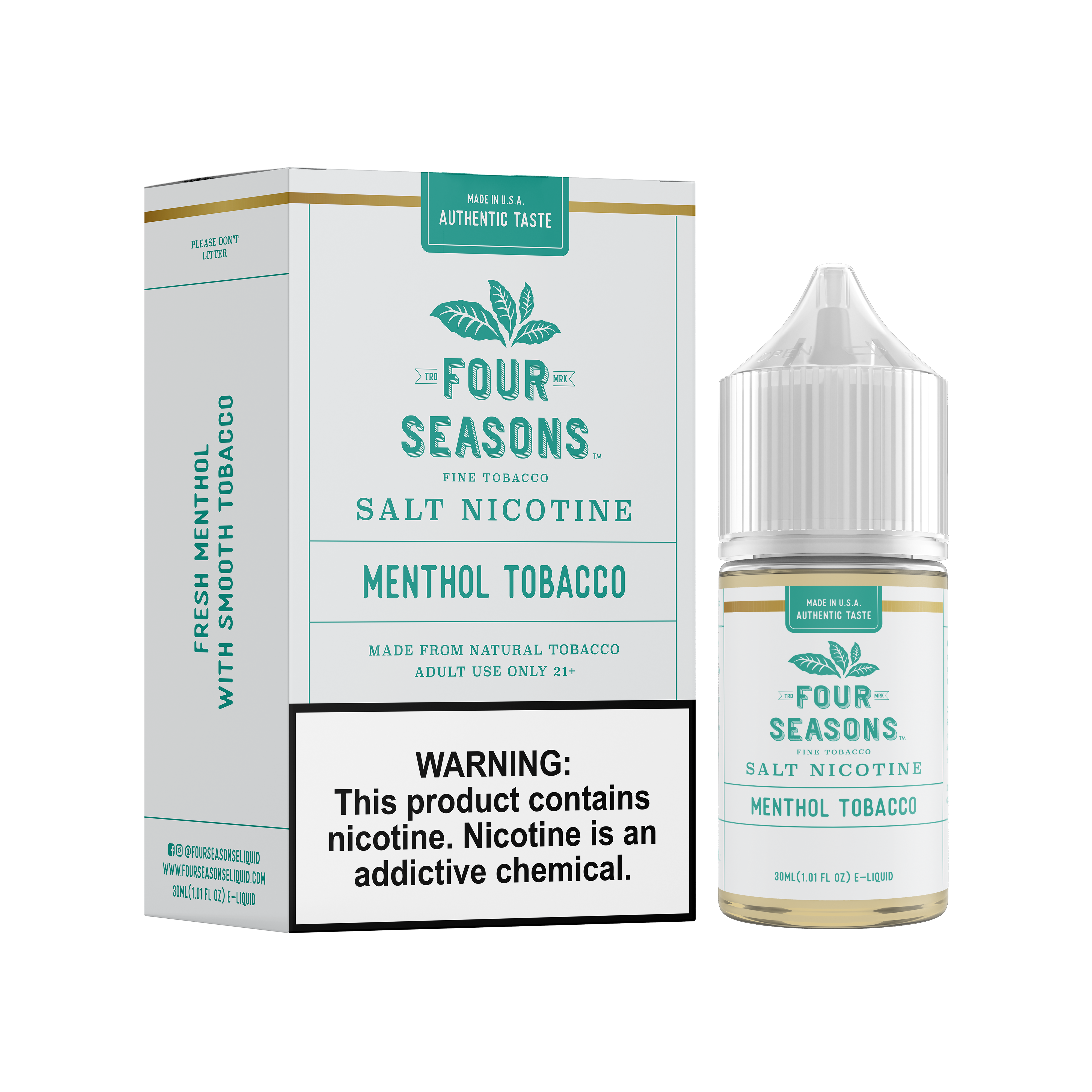 Menthol Tobacco by Four Seasons Salts Series 30mL With Packaging