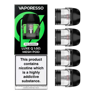 Vaporesso Luxe QS 1.0 ohm Replacement Pod – 2mL (4-Pack) With Packaging