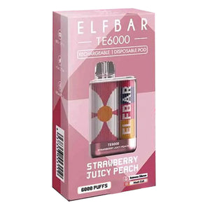 Elf Bar TE6000 Disposable Strawberry Juicy Peach Packaging
