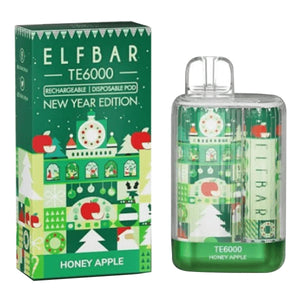 Elf Bar TE6000 Disposable Honey Apple with Packaging