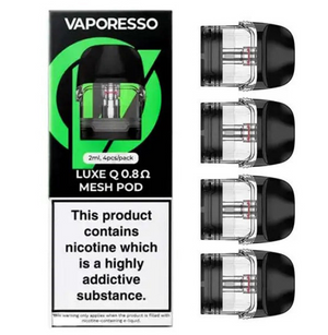 Vaporesso Luxe QS 0.8 ohm Replacement Pod – 2mL (4-Pack) With Packaging