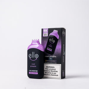 BLVK Disposable – Ello Plus 6000 Puffs (12mL) 50mg Cool Grapple Ice with Packaging
