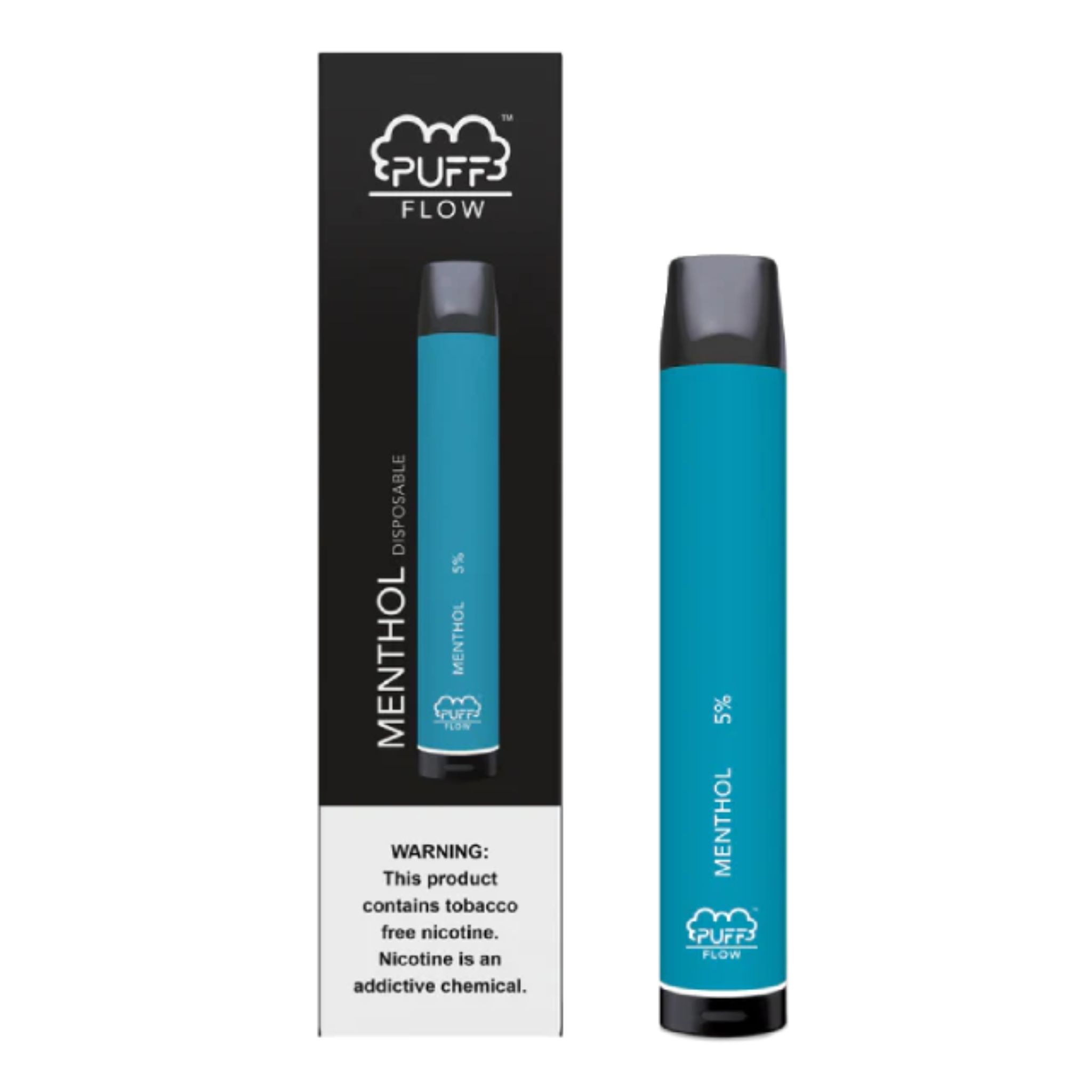 Puff Flow Tobacco-Free Nicotine Disposable | 1800 Puffs | 6mL Menthol with Packaging