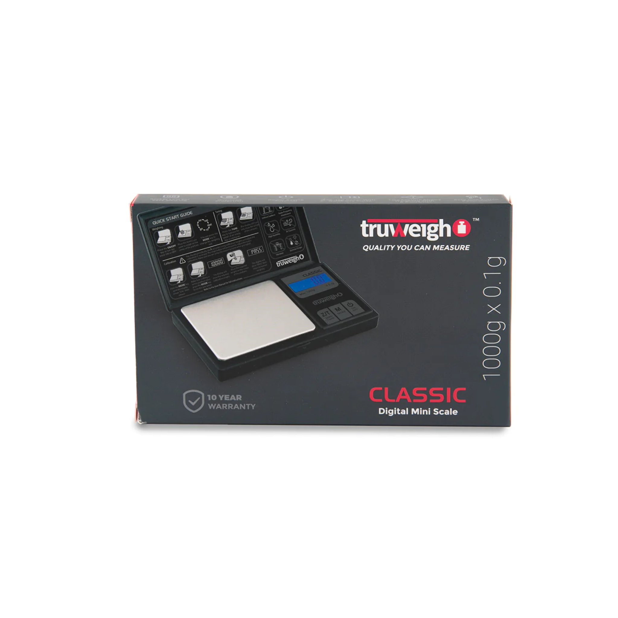 Truweigh Classic Digital Mini 1000g x 0.1g Scale with Packaging