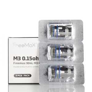 FreeMaX Maxus Pro 904L M3 0.15 ohm Replacement Coils With Packaging
