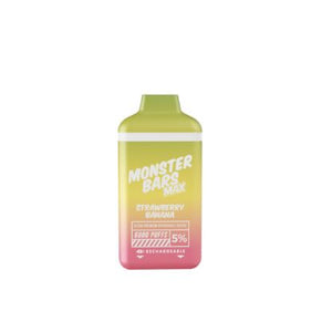 Monster Bars Max Disposable | 6000 Puffs | 12mL Strawberry Banana 5%