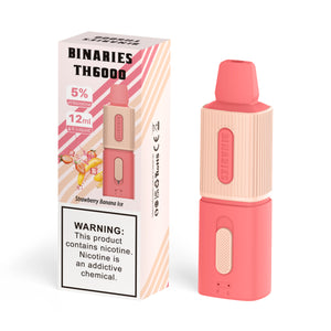 Binaries Cabin TH6000 Disposable | 6000 Puffs | 12mL | 50mg Strawberry Banana Ice with Packaging
