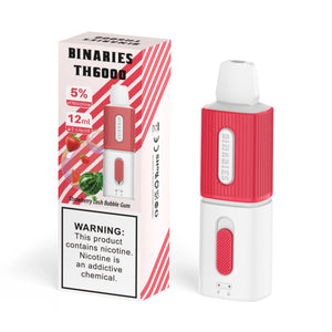 Binaries Cabin TH6000 Disposable | 6000 Puffs | 12mL | 50mg Strawberry Blush Bubble Gum with Packaging