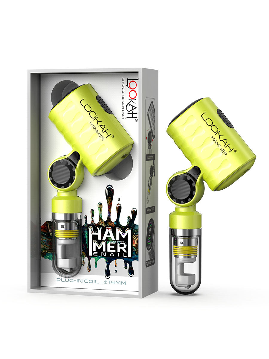 Lookah (Wax Vaporizer) Hammer E-Rig Neon Green with packaging