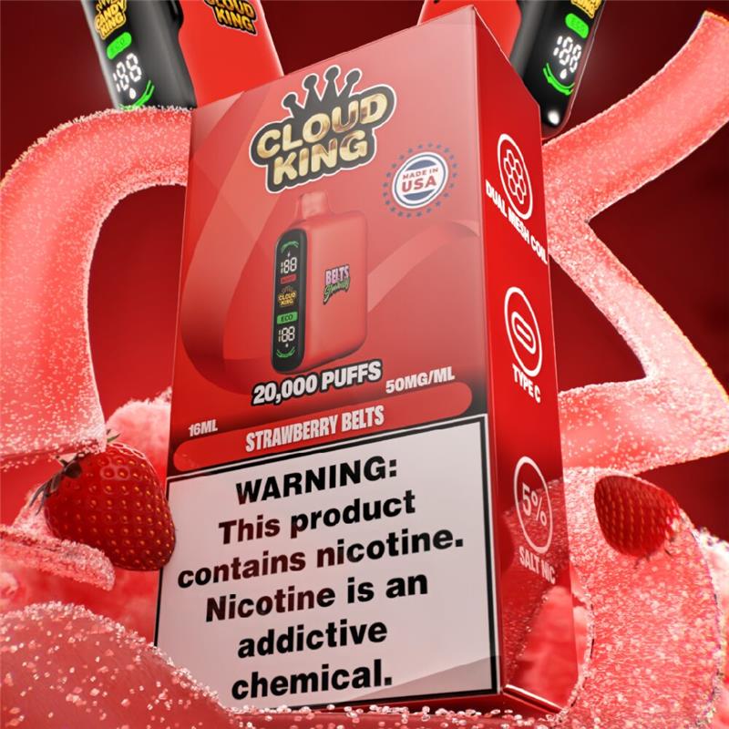 Cloud King Disposable Strawberry Belts with packaging
