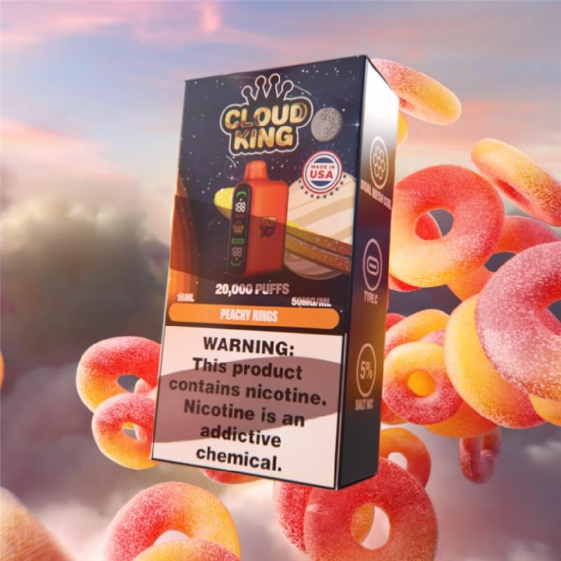 Cloud King Disposable Peachy Rings with packaging