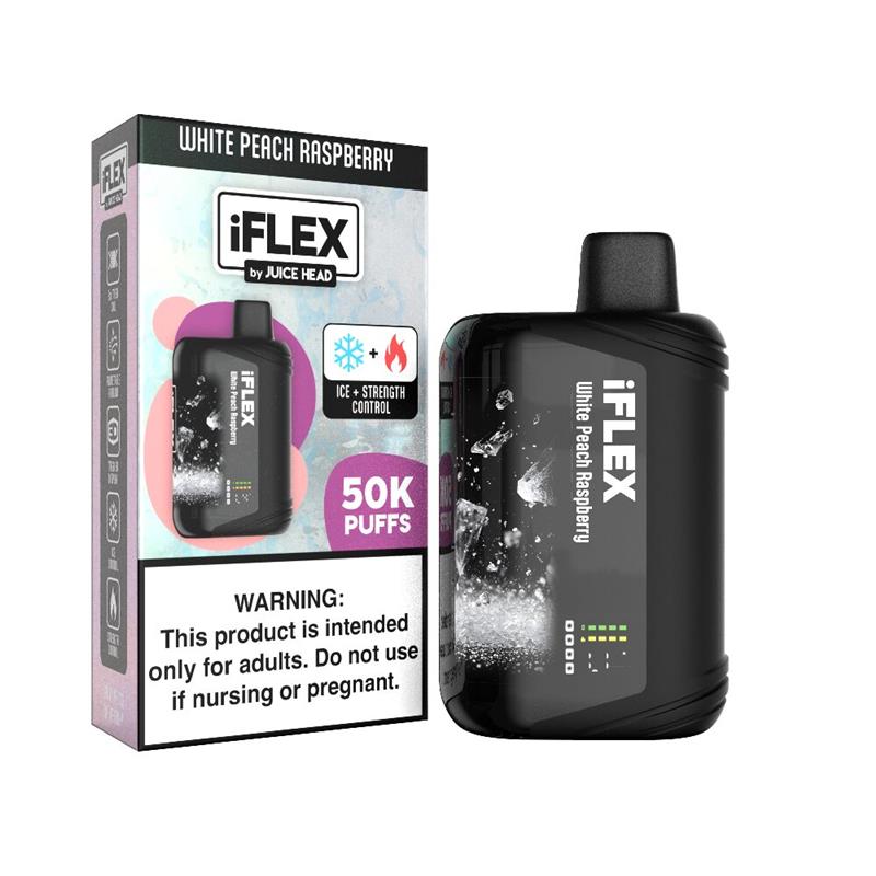 Juice Head iFlex Melatonin Disposable White Peach Raspberry with packaging