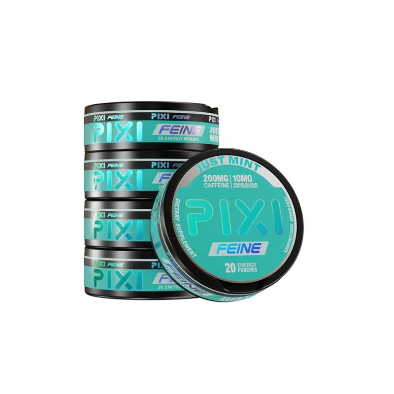 PIXI Feine (DSPLY 5pc)(Energy Pouch)(20ct Can) 200mg Caffeine | 10mg Feine Blend Just Mint