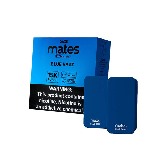 7Daze ClickMates 2% Prefilled Pods 2-Pack blue razz with packaging