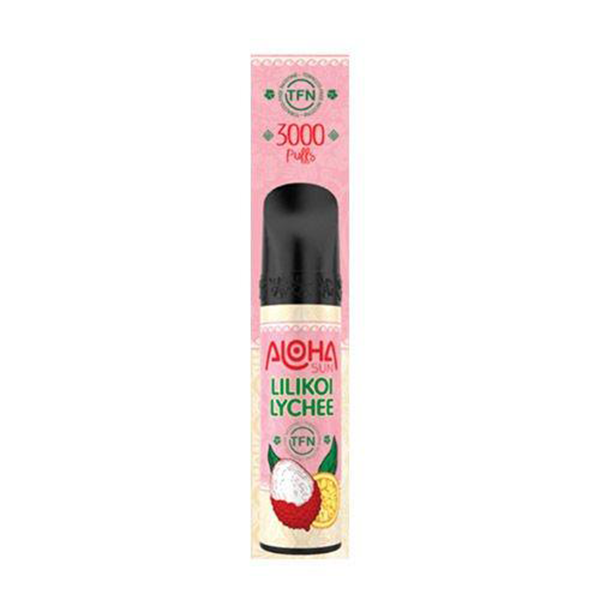 Aloha Sun Disposable | 3000 Puffs | 8mL Lilikoi Lychee Packaging