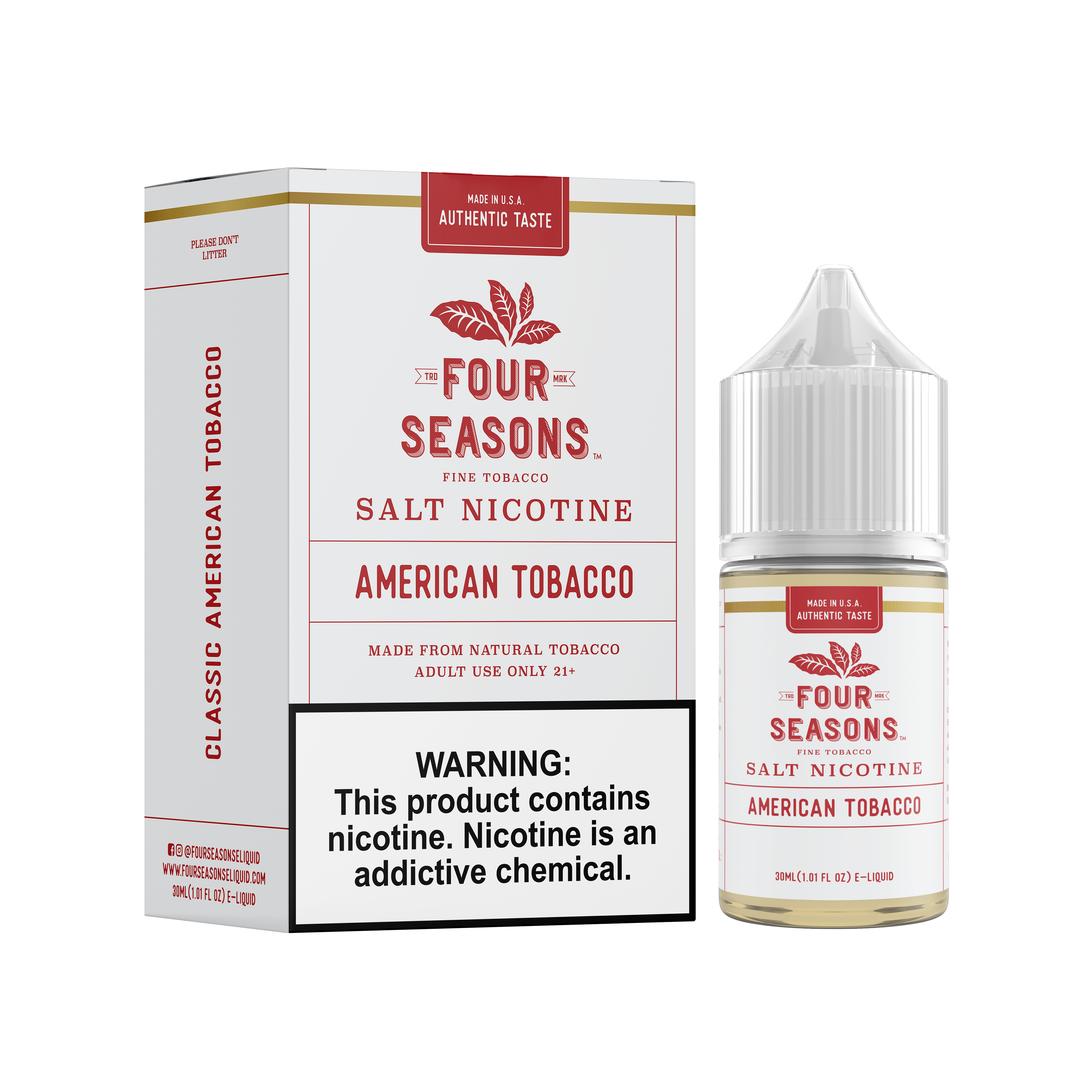 American Tobacco by Four Seasons Salt Series 30ML with Packaging