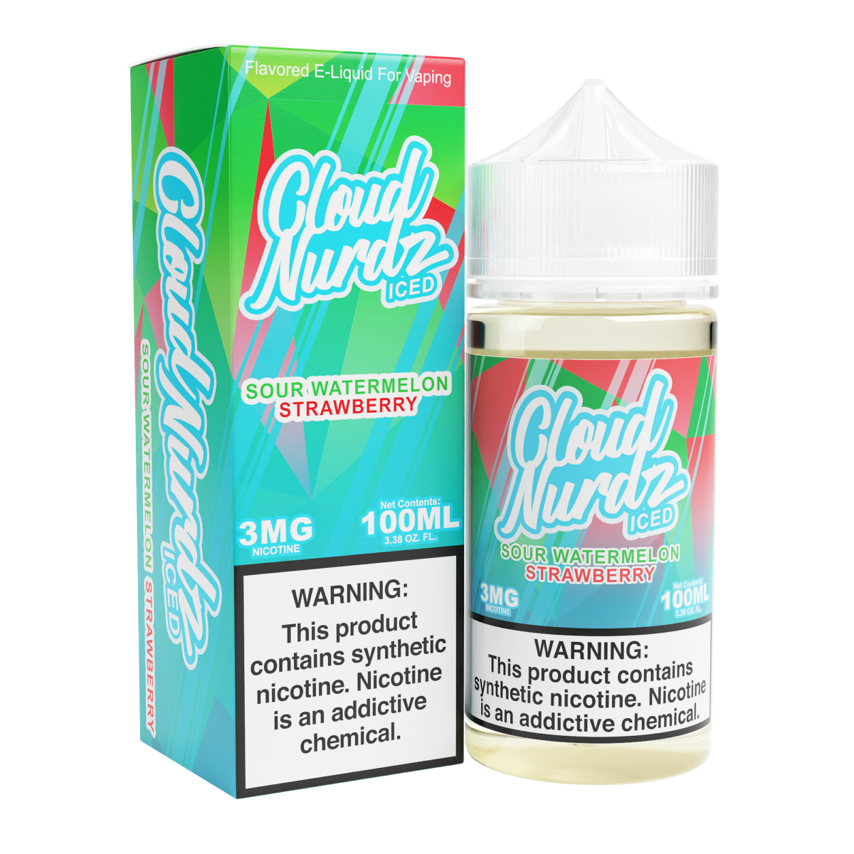 Sour Watermelon Strawberry Iced by Cloud Nurdz TFN 100mL with Packaging