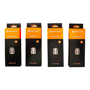 GeekVape Mesh Z Replacement Coils (Pack of 5) | For the Zeus Tank Packaging Group Photo