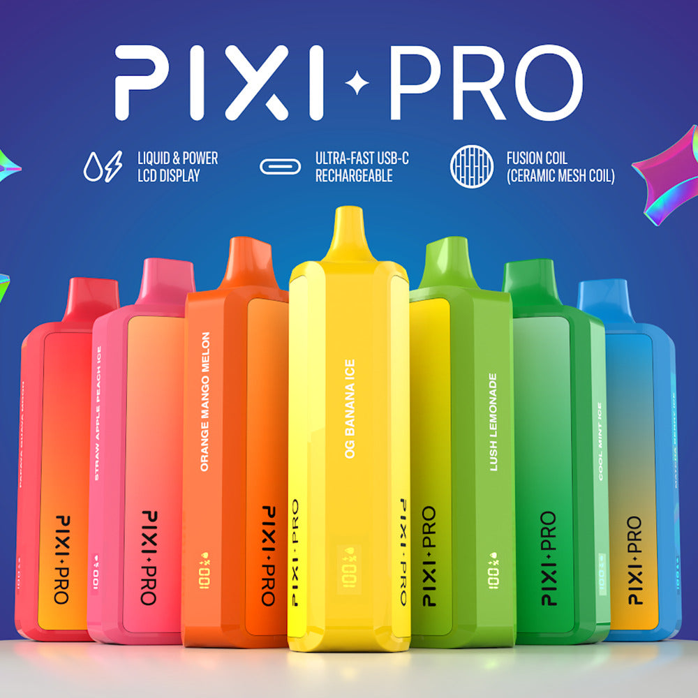 Pixi Pro Disposable 8000 Puffs 14mL 60mg Group Photo