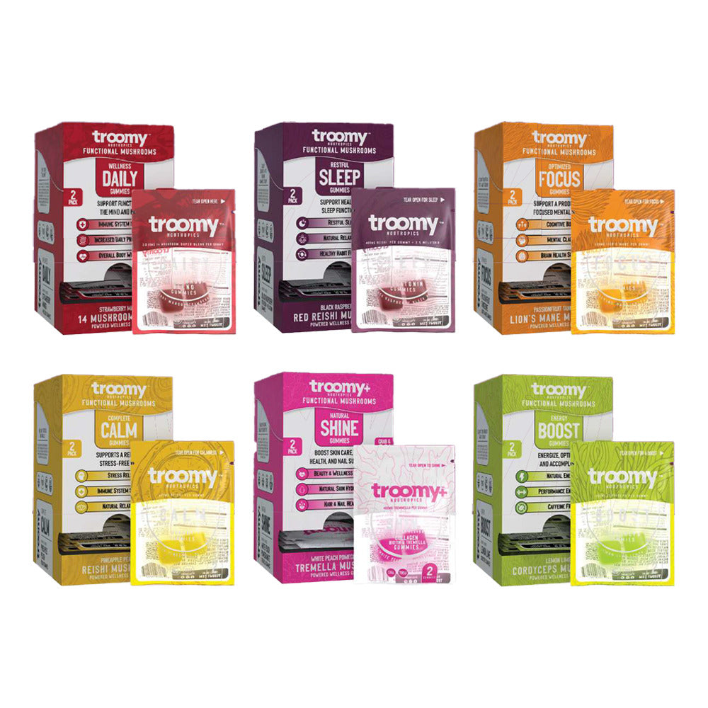 TROOMY NOOTROPICS Mushroom Gummies 800mg 2-Pack Group Photo