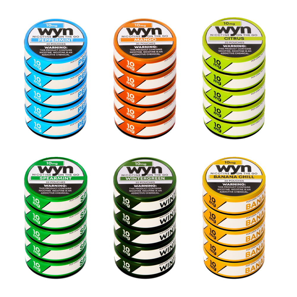 WYN Nicotine Pouches (20ct Can)(5-Can Pack) Group Photo