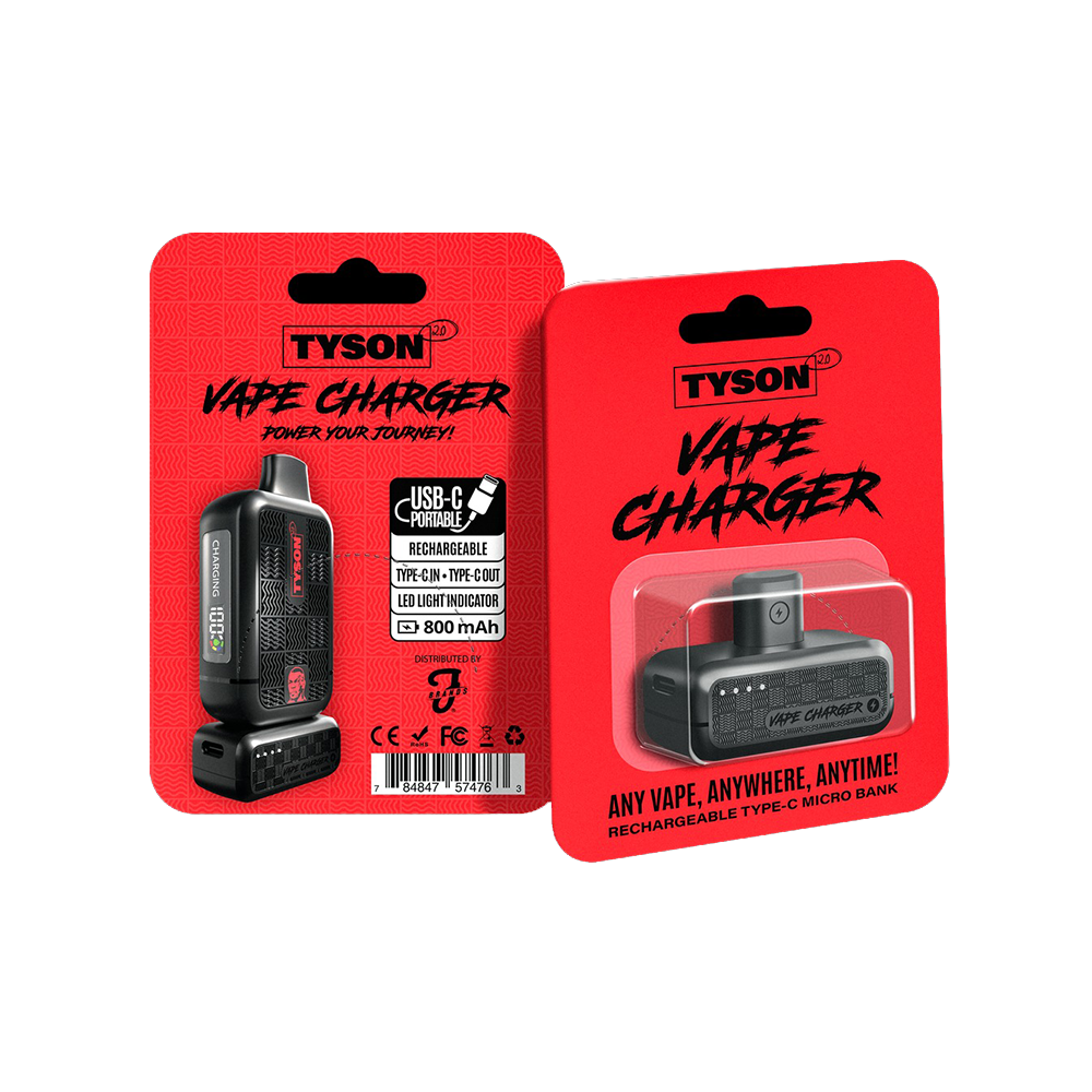 Tyson 2.0 Vape Charger with packaging