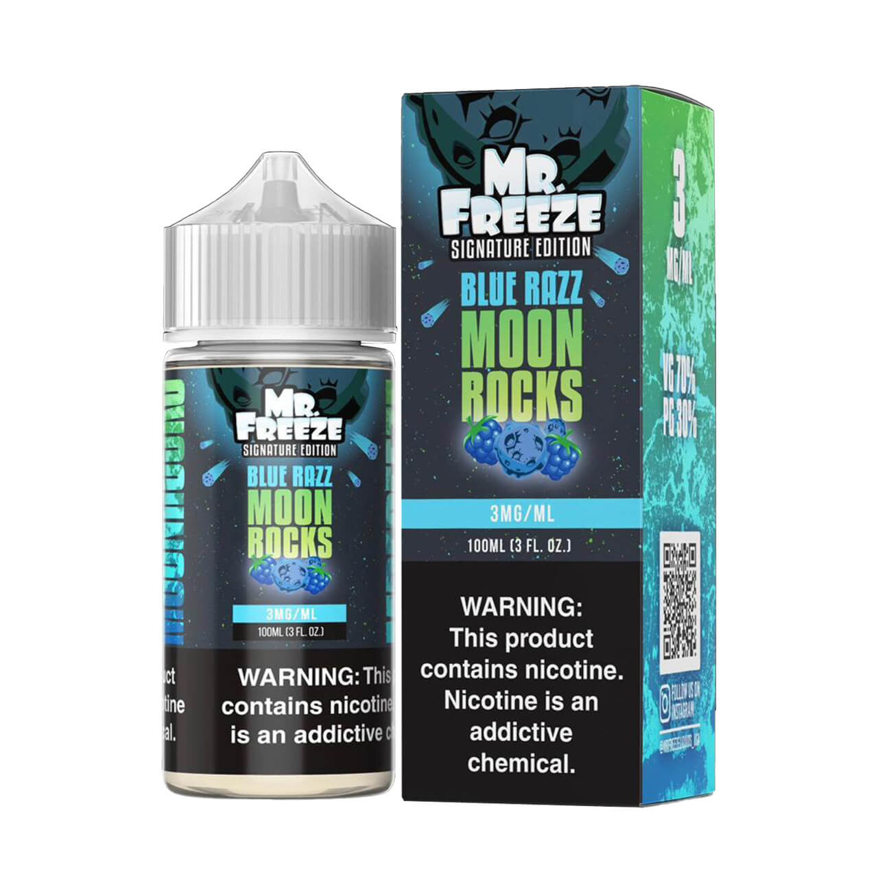 Blue Razz MoonRocks by Mr. Freeze Tobacco-Free Nicotine Series | 100mL With Packaging