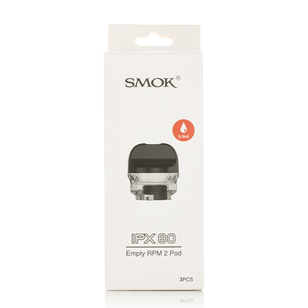 SMOK IPX 80 Replacement Pods (3-Pack) Empty RPM 2 Pod Packaging