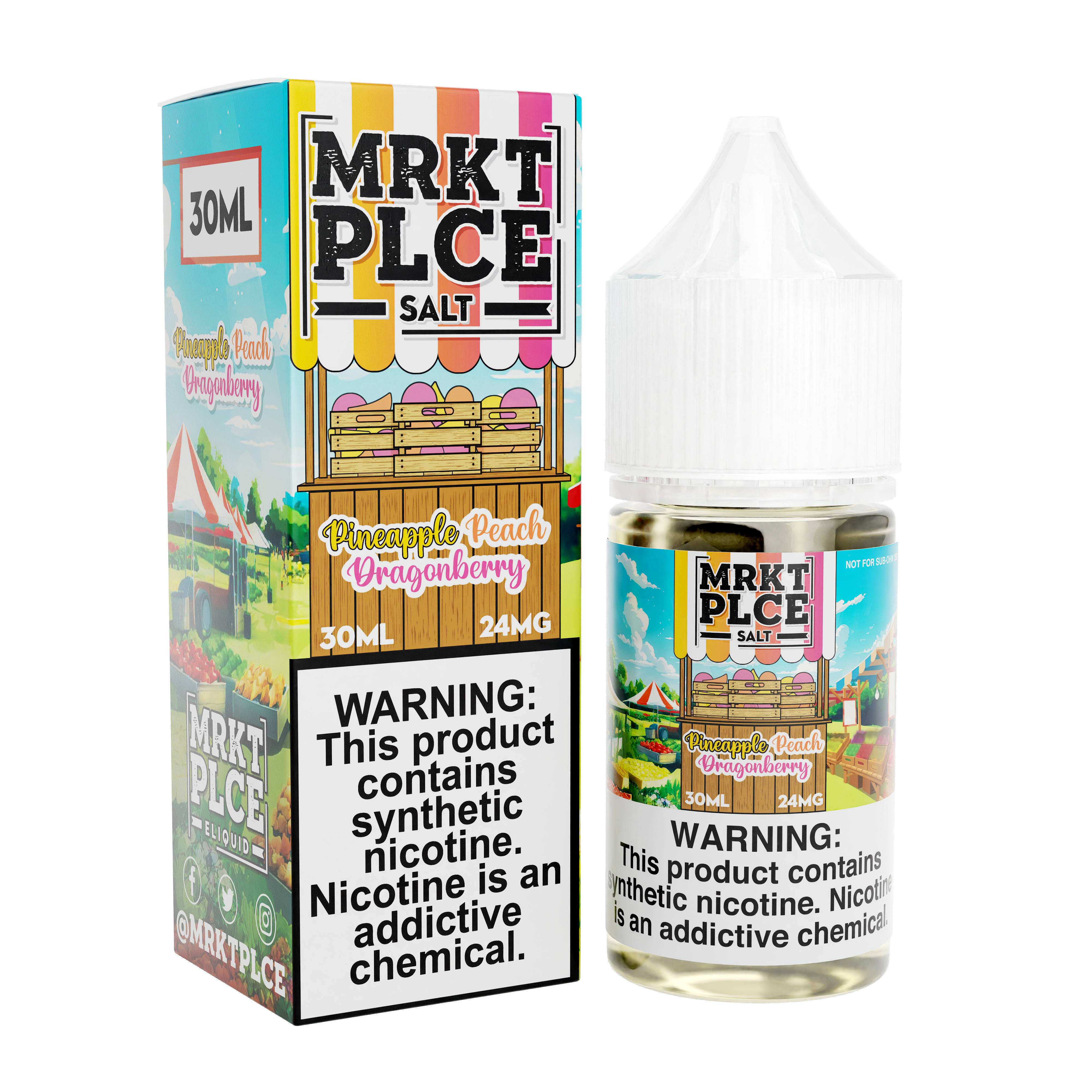 Pineapple Peach Dragonberry by MRKT PLCE Salts 30mL with Packaging