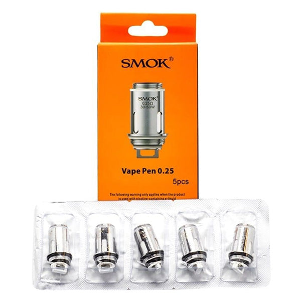 SMOK Vape Pen Coils (5-Pack) Dual Coil 0.25ohm with Packaging